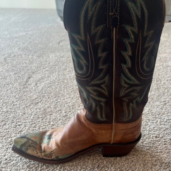 Lucchese 1883 Boots in Tan/Light Green/Brown/Teal, Size 7.5 B - Picture 3 of 12